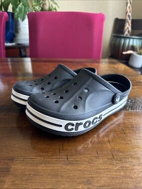CROCS Kids Black Clog with White Trim